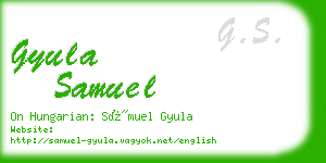 gyula samuel business card